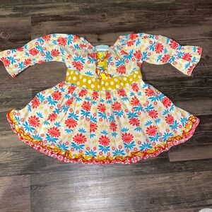 Sage and Lilly girls size 6 dress with tie and ruffle